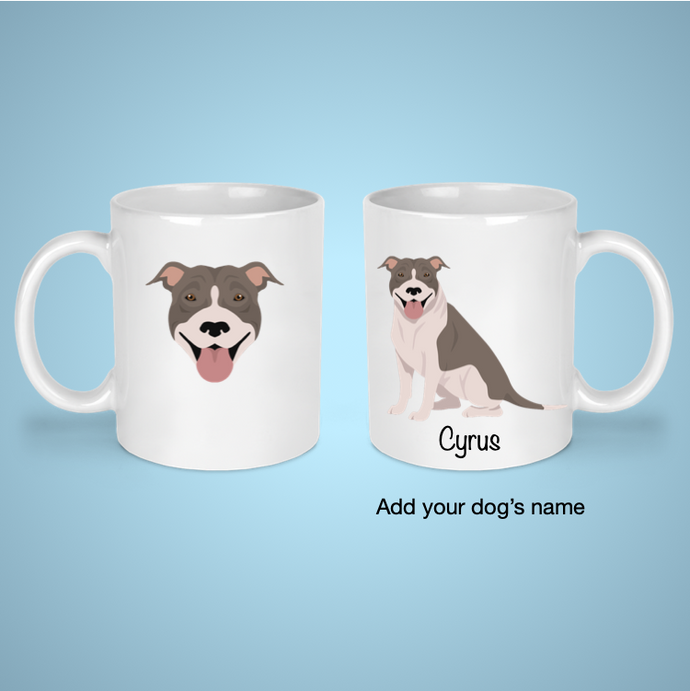 American Pitbull (natural ears) 11 oz mug personalized