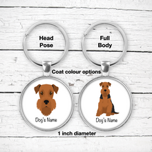 Load image into Gallery viewer, Airedale Terrier Bezel Keychain - personalized
