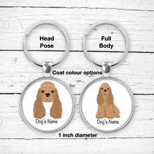 Load image into Gallery viewer, American Cocker Spaniel Bezel Keychain - personalized
