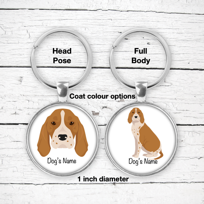 American English Coonhound Bezel Keychain - personalized