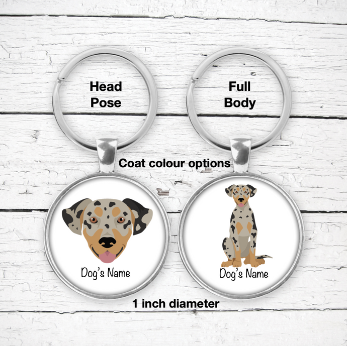 American Leopard Hound Bezel Keychain - personalized