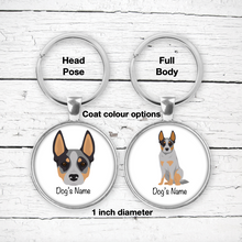 Load image into Gallery viewer, Australian Cattle Dog Bezel Keychain - personalized
