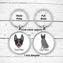 Load image into Gallery viewer, Australian Stumpy Tail Cattle Dog Bezel Keychain - personalized
