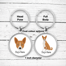 Load image into Gallery viewer, Basenji Bezel Keychain - personalized
