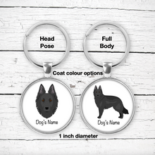 Load image into Gallery viewer, Belgian Sheepdog Bezel Keychain - personalized
