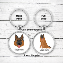 Load image into Gallery viewer, Belgian Tervuren Bezel Keychain - personalized
