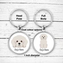 Load image into Gallery viewer, Bichon Frise Bezel Keychain - personalized
