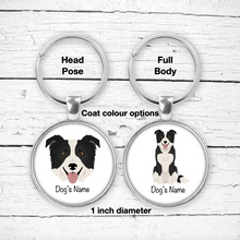 Load image into Gallery viewer, Border Collie Bezel Keychain - personalized
