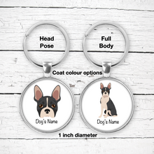 Load image into Gallery viewer, Boston Terrier Bezel Keychain - personalized
