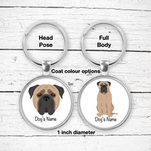 Load image into Gallery viewer, Bullmastiff Bezel Keychain - personalized
