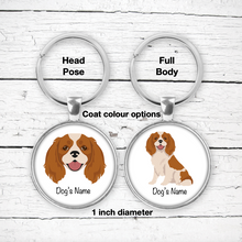 Load image into Gallery viewer, Cavalier King Charles Spaniel Bezel Keychain - personalized
