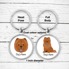 Load image into Gallery viewer, Chow Chow Bezel Keychain - personalized
