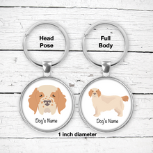 Load image into Gallery viewer, Clumber Spaniel Bezel Keychain - personalized
