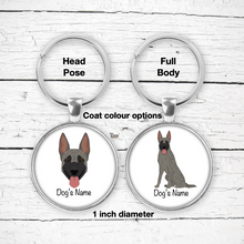 Load image into Gallery viewer, Dutch Shepherd Bezel Keychain - personalized
