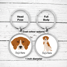 Load image into Gallery viewer, English Foxhound Bezel Keychain - personalized
