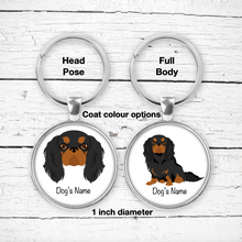 Load image into Gallery viewer, English Toy Spaniel Bezel Keychain - personalized
