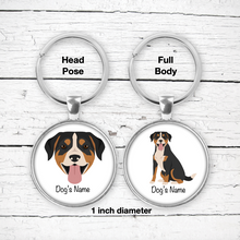 Load image into Gallery viewer, Entlebucher Mountain Dog Bezel Keychain - personalized
