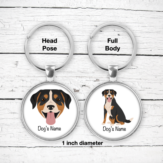 Entlebucher Mountain Dog Bezel Keychain - personalized