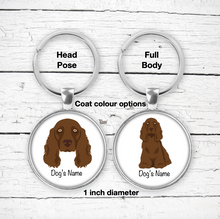 Load image into Gallery viewer, Field Spaniel Bezel Keychain - personalized
