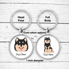 Load image into Gallery viewer, Finnish Lapphund Bezel Keychain - personalized
