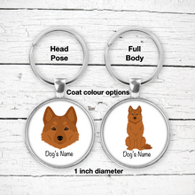 Load image into Gallery viewer, Finnish Spitz Bezel Keychain - personalized
