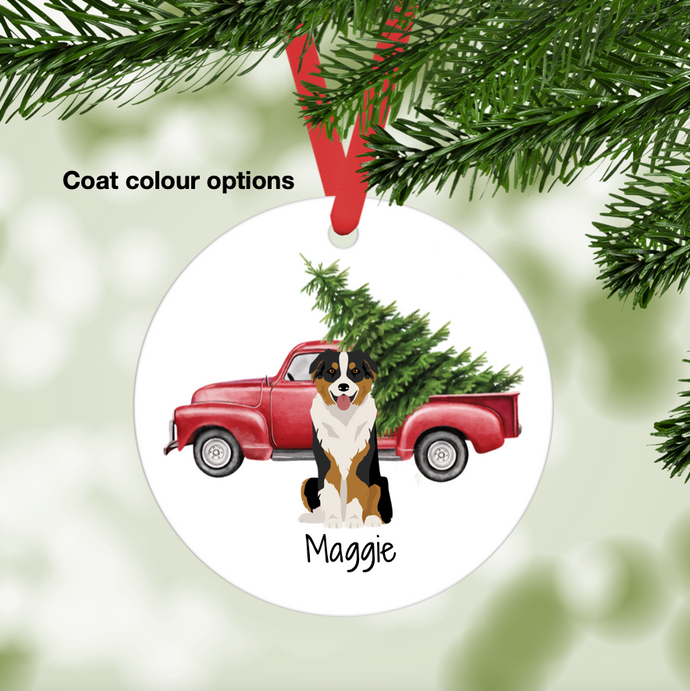 Australian Shepherd ornament personalized