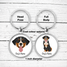 Load image into Gallery viewer, Appenzeller Sennenhund Bezel Keychain - personalized
