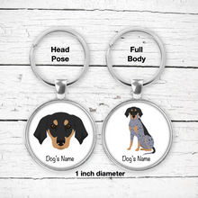 Load image into Gallery viewer, Bluetick Coonhound Bezel Keychain - personalized
