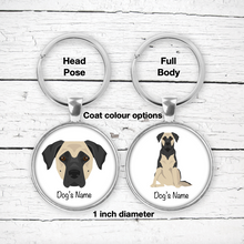 Load image into Gallery viewer, German Sheprador (German Shepherd/Labrador mix) Bezel Keychain - personalized
