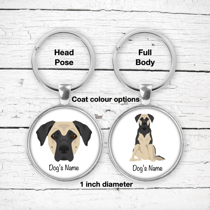 German Sheprador (German Shepherd/Labrador mix) Bezel Keychain - personalized