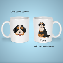 Load image into Gallery viewer, Bernedoodle (Bernese Mountain Dog/Poodle mix) 11 oz mug personalized
