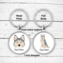 Load image into Gallery viewer, Alaskan Husky Bezel Keychain - personalized
