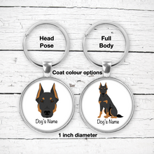 Load image into Gallery viewer, Beauceron Bezel Keychain - personalized
