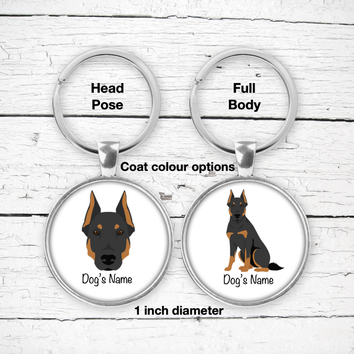 Beauceron Bezel Keychain - personalized