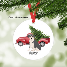 Load image into Gallery viewer, Alaskan Malador (Alaskan Malamute/Labrador mix) ornament personalized
