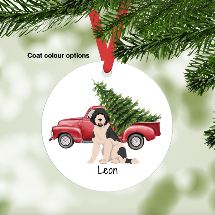 Standard Poodle (puppy clip) ornament personalized