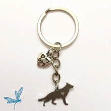 Load image into Gallery viewer, German Shepherd dog keychain
