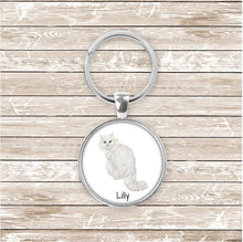 Load image into Gallery viewer, Siberian cat keychain personalized
