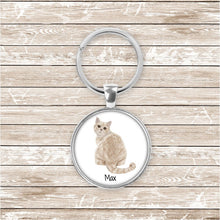 Load image into Gallery viewer, British Shorthair cat keychain personalized
