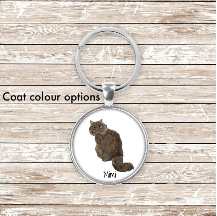 Siberian cat keychain personalized