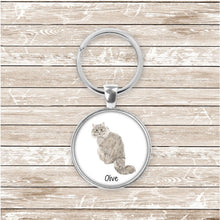 Load image into Gallery viewer, Siberian cat keychain personalized
