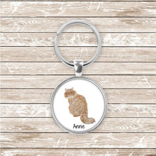 Load image into Gallery viewer, Siberian cat keychain personalized
