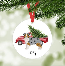 Load image into Gallery viewer, Australian Shepherd ornament personalized
