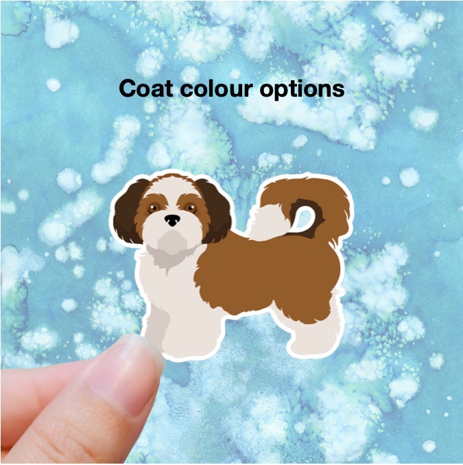 Shih Tzu (puppy clip) Vinyl Sticker Set