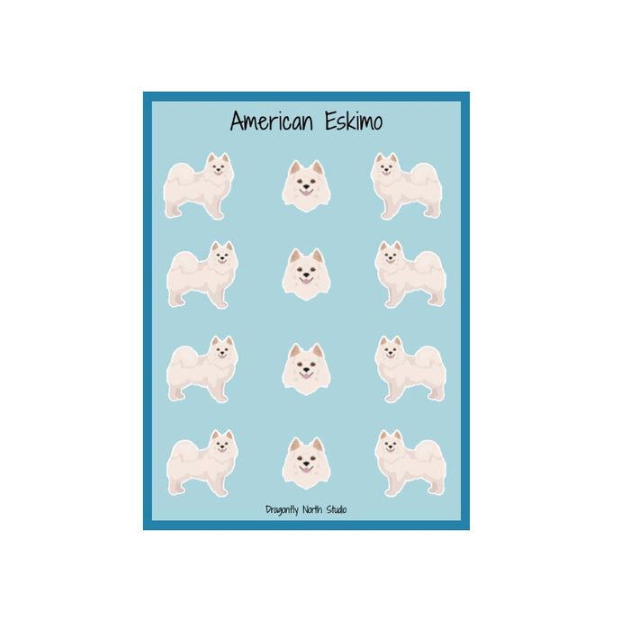 American Eskimo Vinyl Sticker Sheet