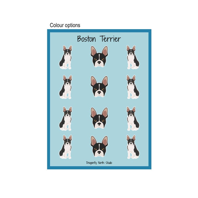 Boston Terrier Vinyl Sticker Sheet