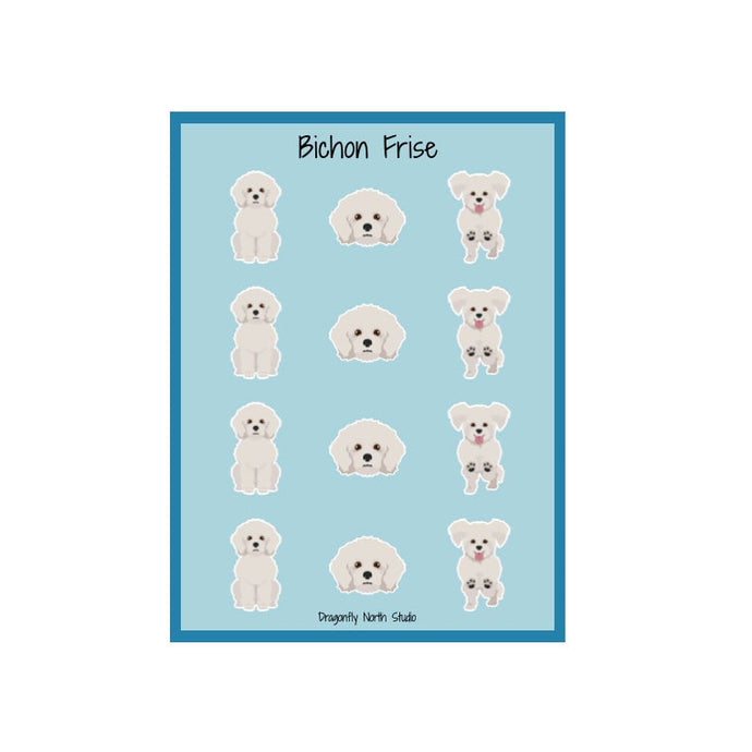 Bichon Frise Vinyl Sticker Sheet