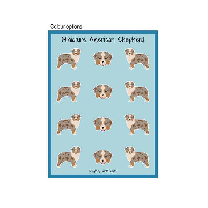 Miniature American Shepherd Vinyl Sticker Sheet