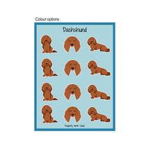 Load image into Gallery viewer, Dachshund (longhaired) Vinyl Sticker Sheet
