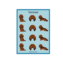 Load image into Gallery viewer, Dachshund (longhaired) Vinyl Sticker Sheet
